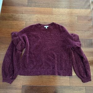 BP purple chenille sweated with ruffle sleeve size small